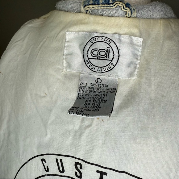 Vintage Acid Wash Denim Parka Jacket with Attached Hoodie | Size L - Picture 10 of 15